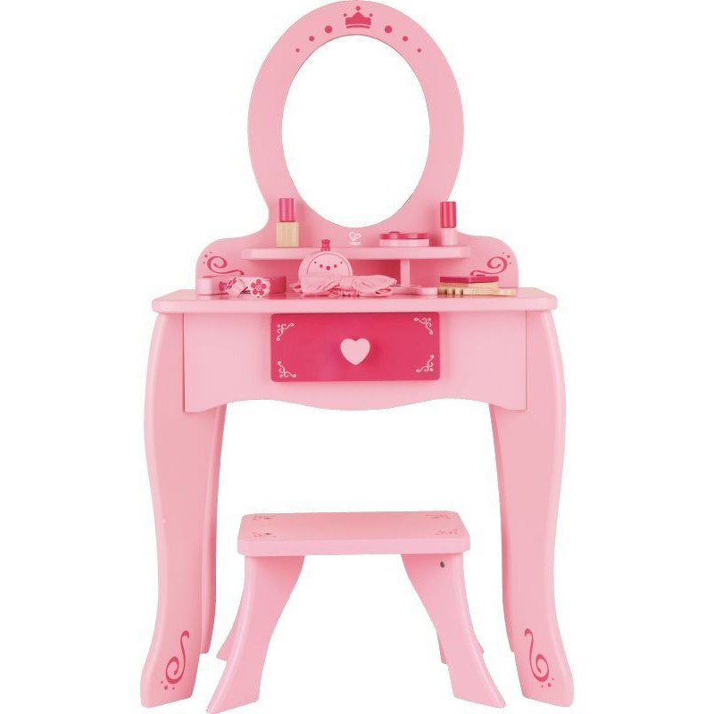 Hape Ξύλινο Σετ Dresser Table And Stool Girl's Vanity-Pink