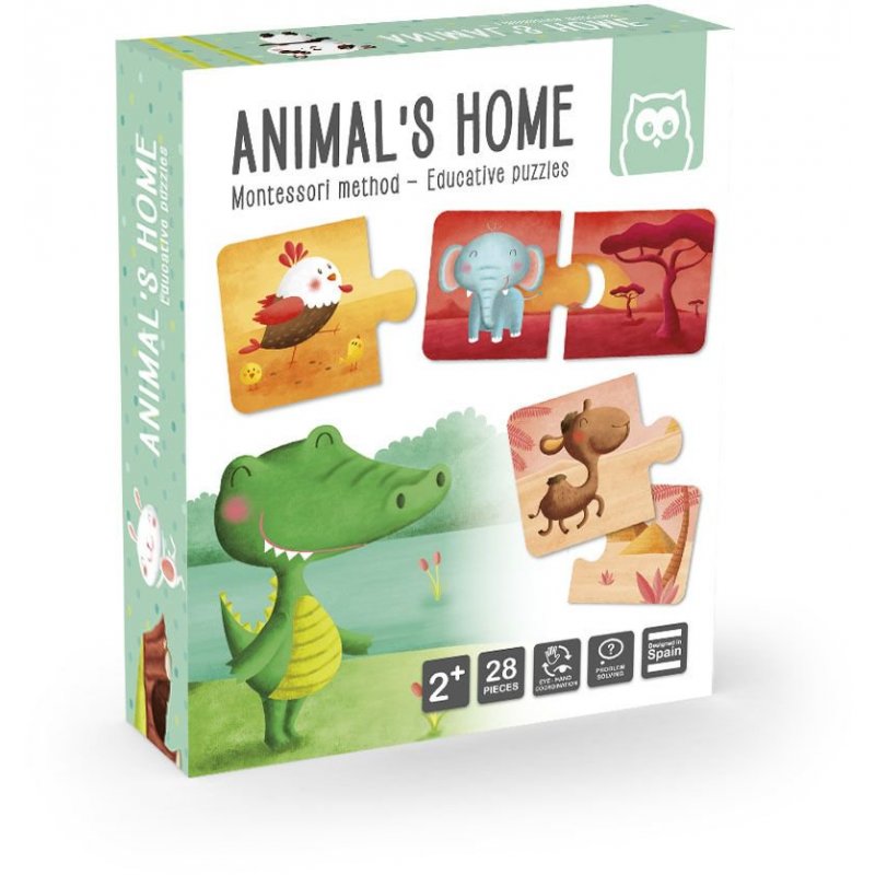 EurekaKids P&M Montessori Πάζλ Ζωάκια Animal's Home 28τμχ