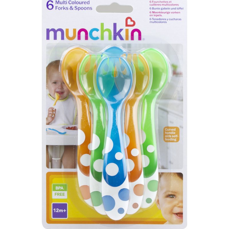 Munchkin Multi Coloured Κουτάλια & Πηρούνια 12m+ 6 Τεμάχια