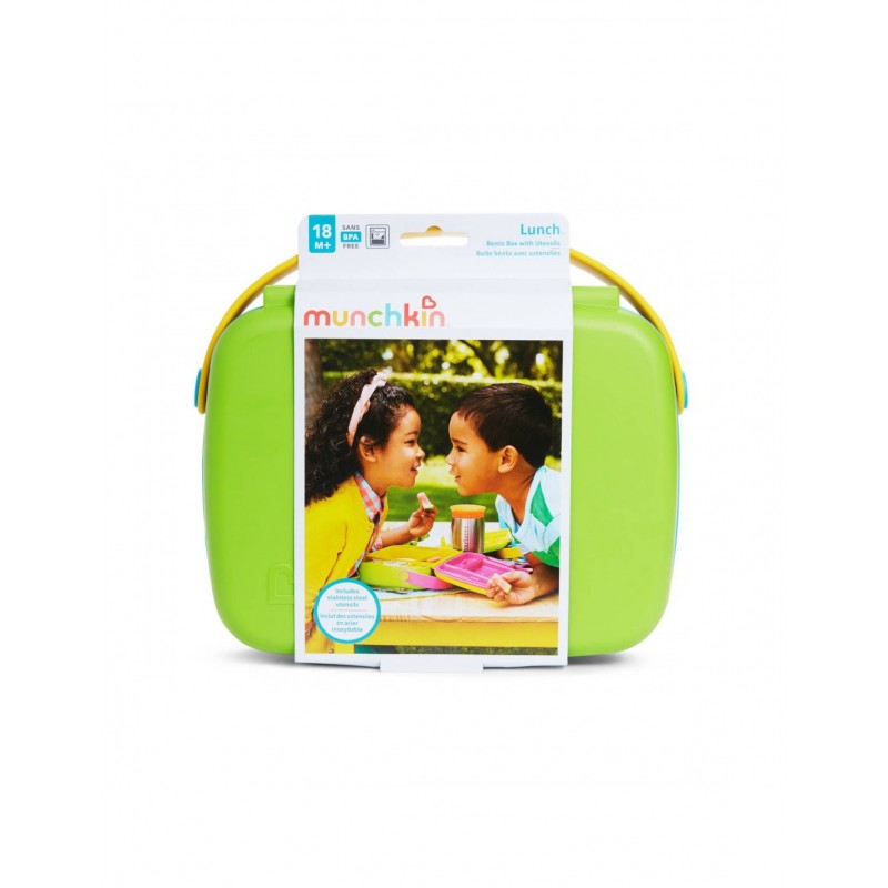 Munchkin Bento Box Green/Blue Δοχείο Φαγητού Πράσινο/Μπλε 18+ μηνών