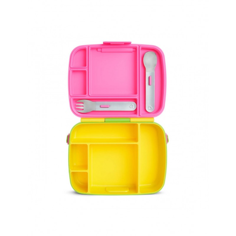 Munchkin Bento Box Yellow/Pink Δοχείο Φαγητού Κίτρινο/Ροζ 18+ μηνών 