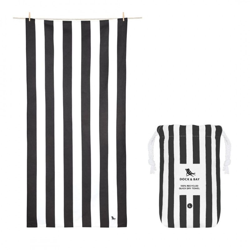 Dock & Bay: Πετσέτα θαλάσσης Quickdry Cabana - Kamari Charcoal Microfiber (Μικροϊνες) L (160x90εκ.)