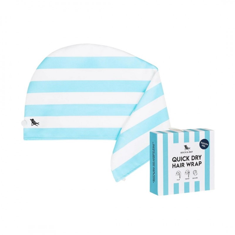 Dock & Bay Πετσέτα μαλλιών - Τουρμπάνι Hair Wrap - Tulum Blue (Νέα συσκευασία)