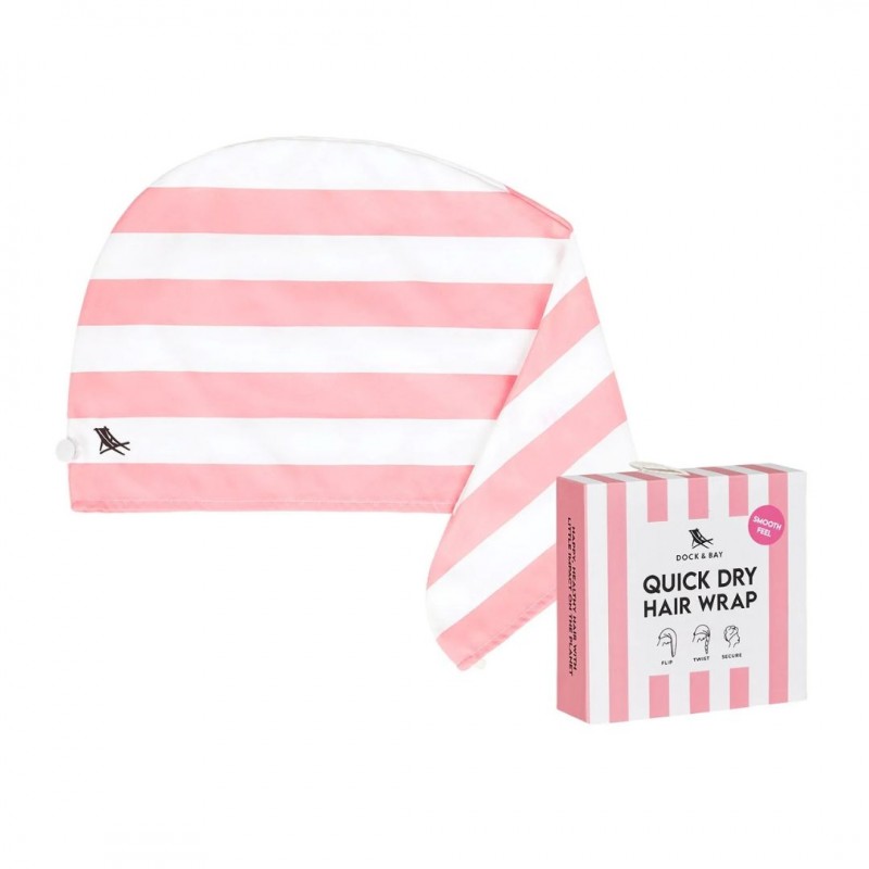 Dock & Bay Πετσέτα μαλλιών - Τουρμπάνι Hair Wrap - Malibu Pink (Νέα συσκευασία)