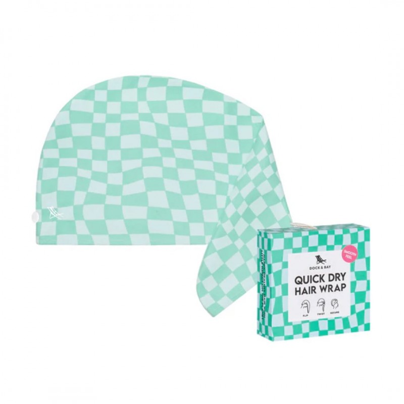 Dock & Bay Πετσέτα μαλλιών - Τουρμπάνι Hair Wrap - Check Mate