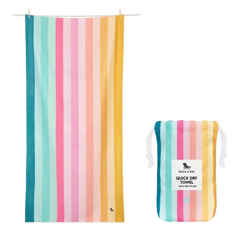 Dock & Bay: Πετσέτα θαλάσσης Quickdry - Coastal Candy (Μικροϊνες) L (160x90εκ.)