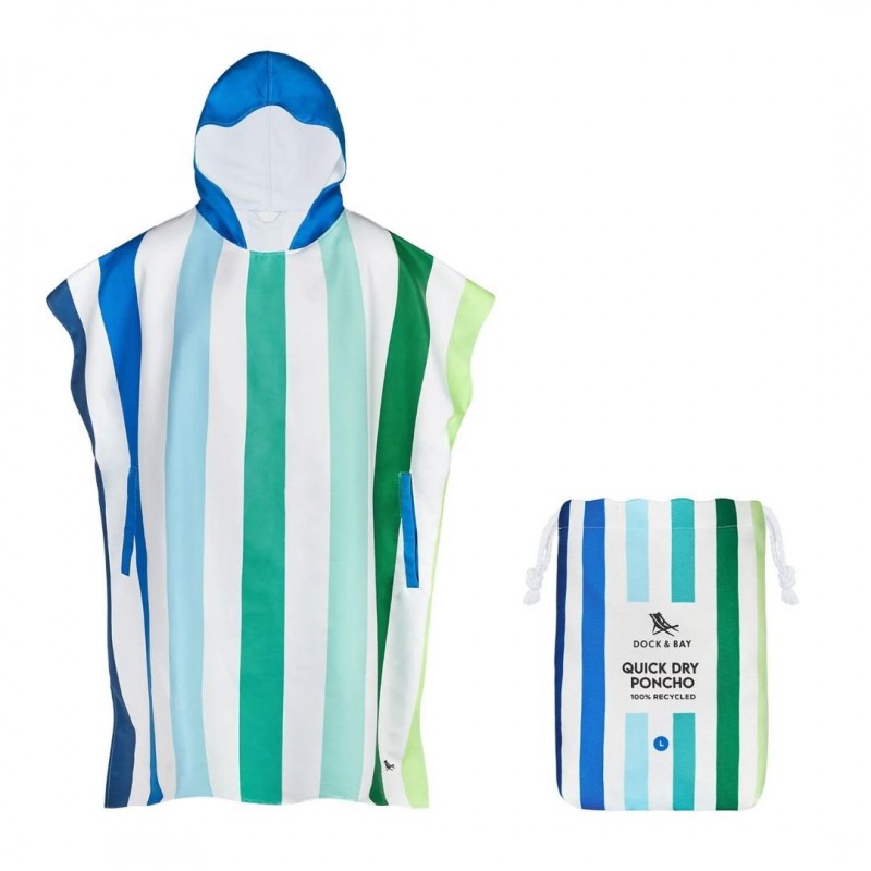 Dock & Bay: Πόντσο ενηλίκων Quickdry - Lazy River Microfiber (Μικροϊνες)- Large (105x85cm)