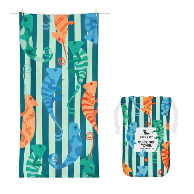 Dock & Bay: Παιδική πετσέτα θαλάσσης  - Karma Chameleon Microfiber (Μικροϊνες) 130x70 εκ