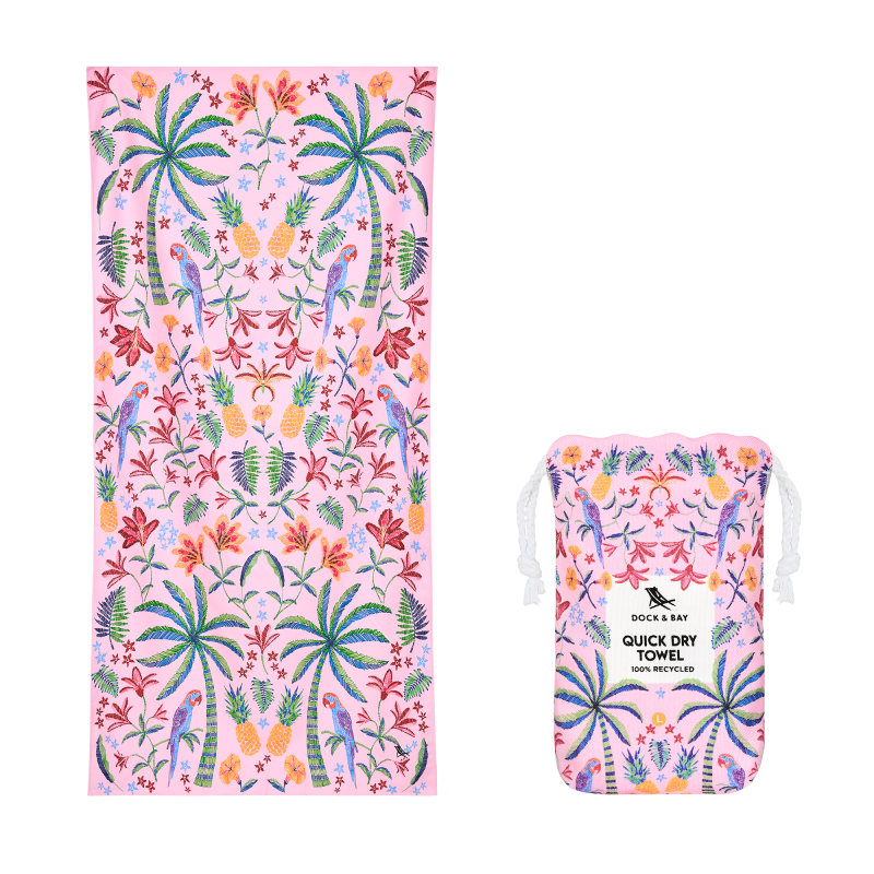 Dock & Bay: Πετσέτα θαλάσσης Quickdry Pink Paradise Microfiber (Μικροϊνες) L (160x90εκ.)