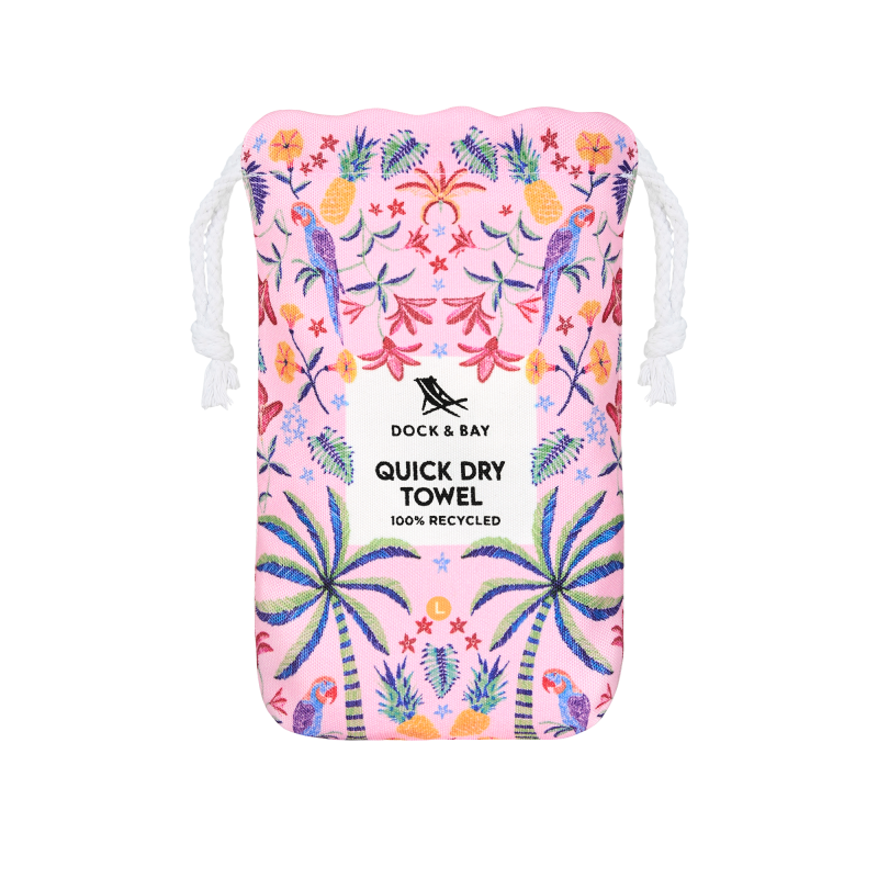 Dock & Bay: Πετσέτα θαλάσσης Quickdry Pink Paradise Microfiber (Μικροϊνες) L (160x90εκ.)
