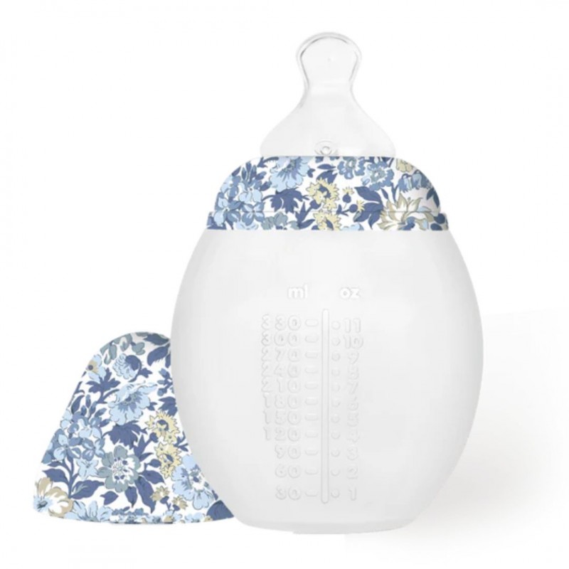 Elhee x Liberty Collection: Μπιμπερό από ιατρική σιλικόνη 330ml-Honey Dew Blue