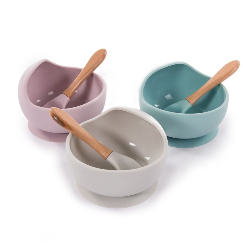 Bo Jungle Σιλικονούχο Μπολ Με Κουτάλι Και Βεντούζα Pink