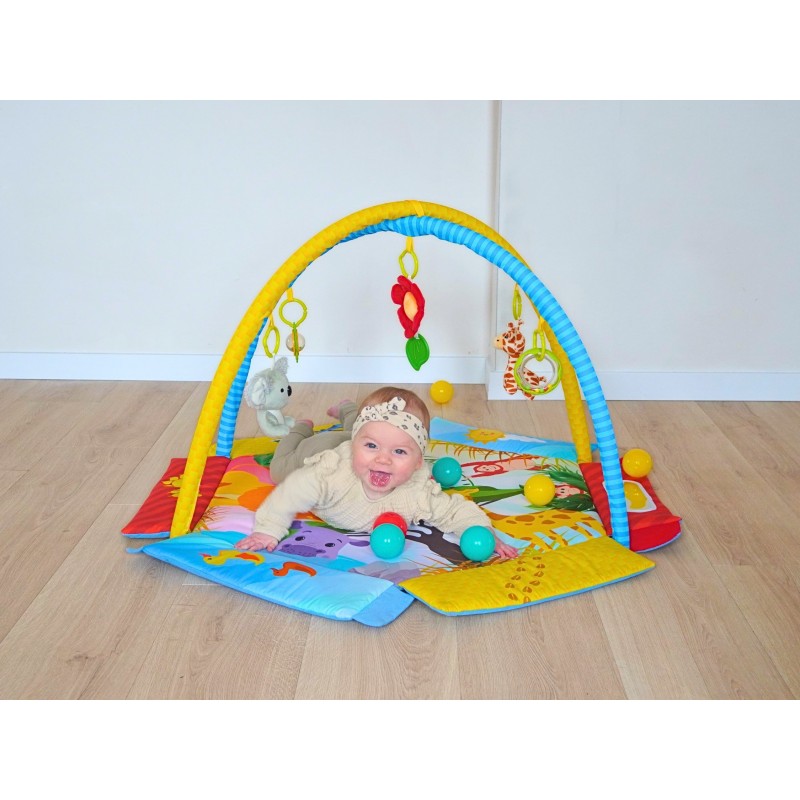 Bo Jungle: Εκπαιδευτικό χαλάκι δραστηριοτήτων - Βρεφικό γυμναστήριο με μαξιλάρι και μπάλες - Palenquo