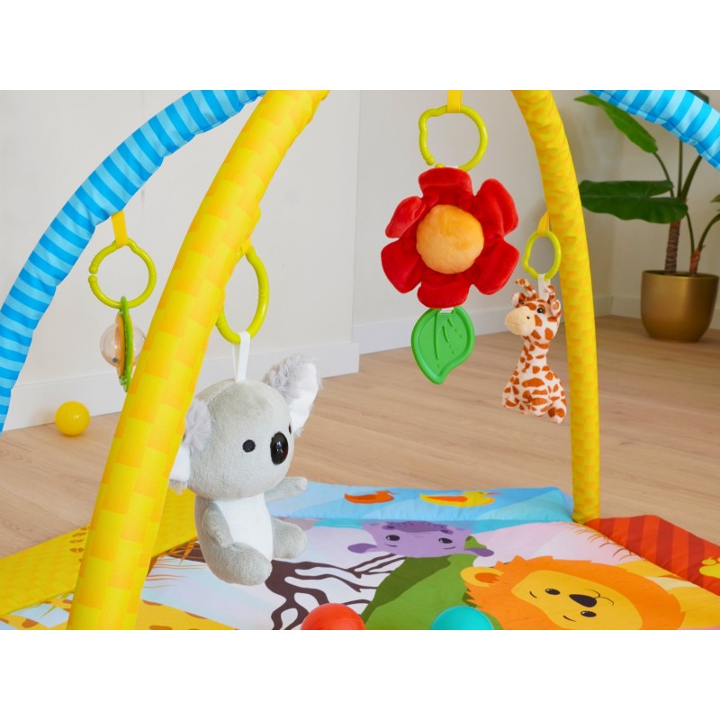 Bo Jungle: Εκπαιδευτικό χαλάκι δραστηριοτήτων - Βρεφικό γυμναστήριο με μαξιλάρι και μπάλες - Palenquo