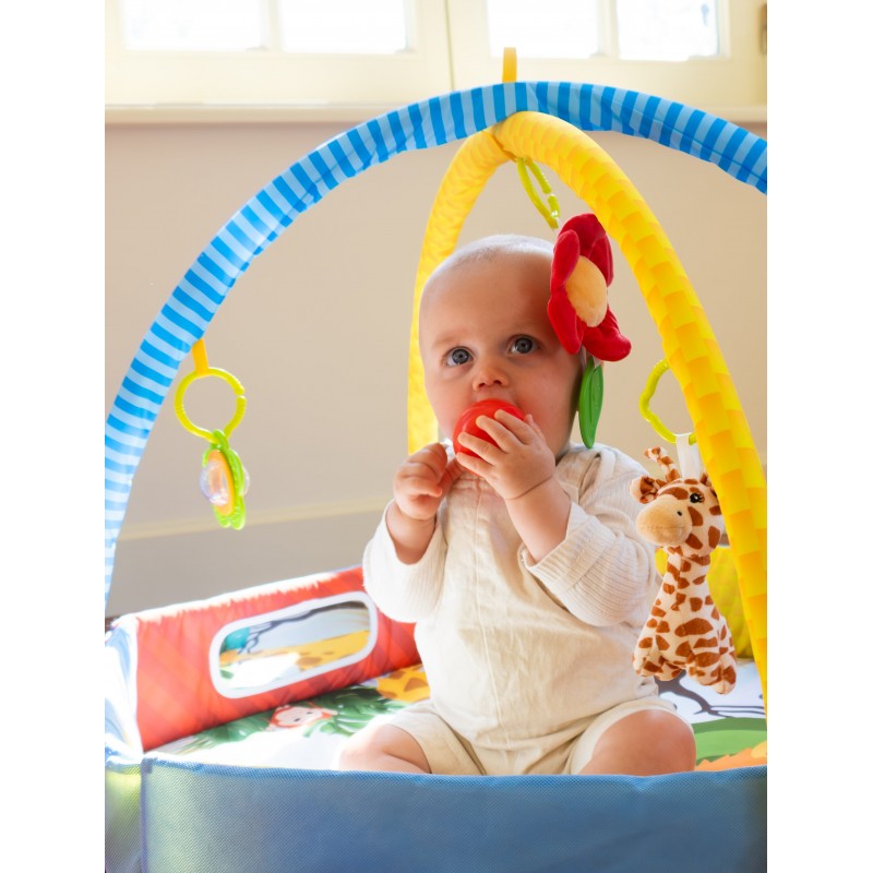 Bo Jungle: Εκπαιδευτικό χαλάκι δραστηριοτήτων - Βρεφικό γυμναστήριο με μαξιλάρι και μπάλες - Palenquo