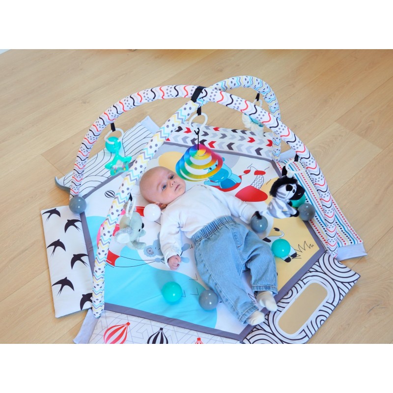 Bo Jungle: Εκπαιδευτικό χαλάκι δραστηριοτήτων - Βρεφικό γυμναστήριο με μαξιλάρι και μπάλες - Midnight