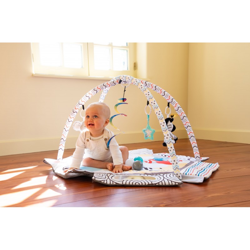 Bo Jungle: Εκπαιδευτικό χαλάκι δραστηριοτήτων - Βρεφικό γυμναστήριο με μαξιλάρι και μπάλες - Midnight