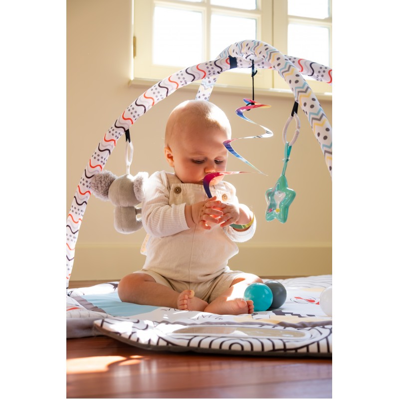 Bo Jungle: Εκπαιδευτικό χαλάκι δραστηριοτήτων - Βρεφικό γυμναστήριο με μαξιλάρι και μπάλες - Midnight