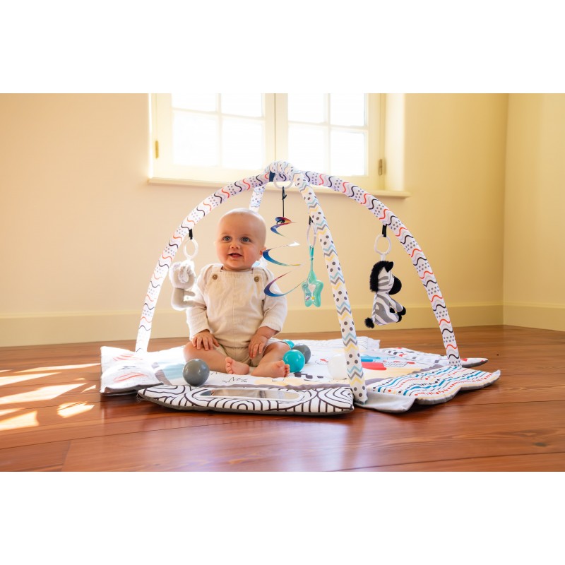 Bo Jungle: Εκπαιδευτικό χαλάκι δραστηριοτήτων - Βρεφικό γυμναστήριο με μαξιλάρι και μπάλες - Midnight