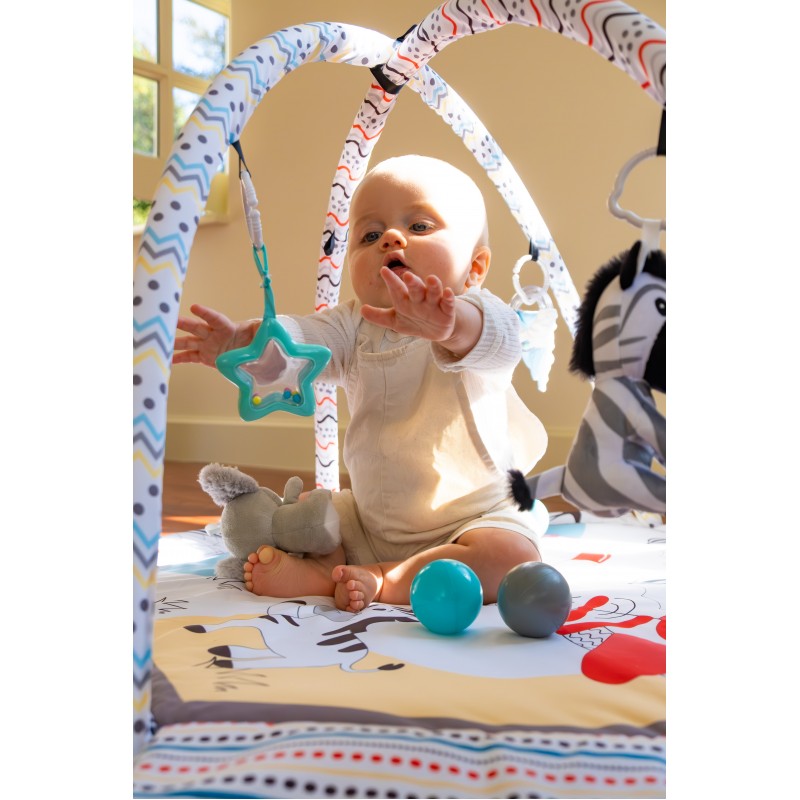 Bo Jungle: Εκπαιδευτικό χαλάκι δραστηριοτήτων - Βρεφικό γυμναστήριο με μαξιλάρι και μπάλες - Midnight