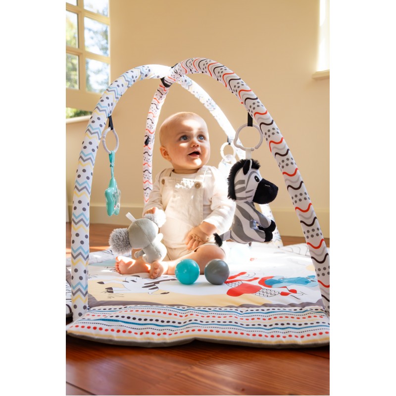 Bo Jungle: Εκπαιδευτικό χαλάκι δραστηριοτήτων - Βρεφικό γυμναστήριο με μαξιλάρι και μπάλες - Midnight