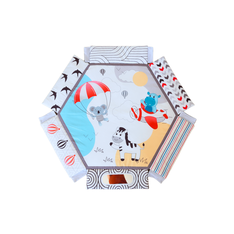 Bo Jungle: Εκπαιδευτικό χαλάκι δραστηριοτήτων - Βρεφικό γυμναστήριο με μαξιλάρι και μπάλες - Midnight