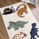 BabyBliss: Βαμβακερό, πλενόμενο χαλί "Choose Your Dino" - 100x140 cm