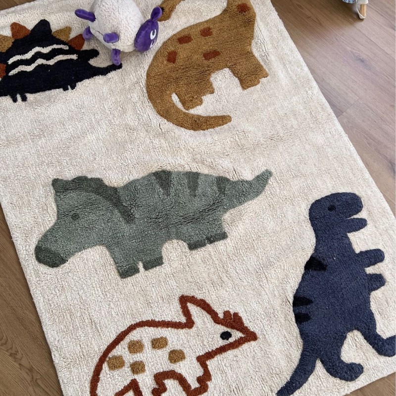 BabyBliss: Βαμβακερό, πλενόμενο χαλί "Choose Your Dino" - 120x160 cm