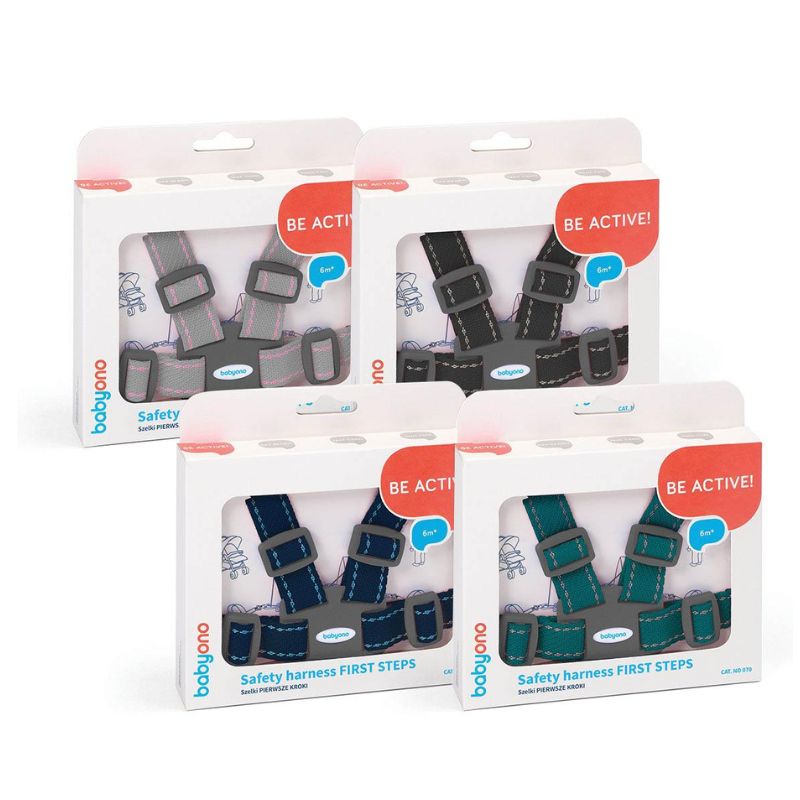 Babyono: Ζώνη ασφαλείας με ιμάντα First Steps Μπλε