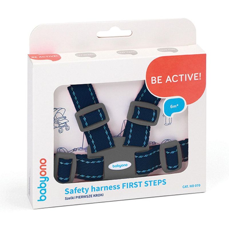 Babyono: Ζώνη ασφαλείας με ιμάντα First Steps Μπλε