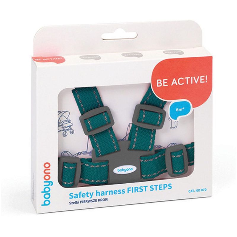 Babyono: Ζώνη ασφαλείας με ιμάντα First Steps Πράσινο