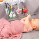 BabyOno: Πλεκτή κουβέρτα από ίνες μπαμπού - Καρδούλες ροζ 75x100 cm