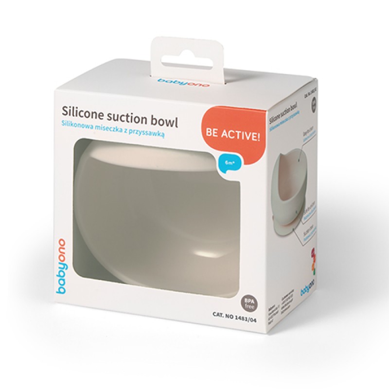 BabyOno: Μπολ σιλικόνης με βεντούζα-Μπεζ