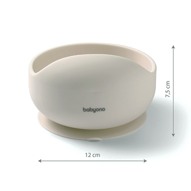 BabyOno: Μπολ σιλικόνης με βεντούζα-Μπεζ