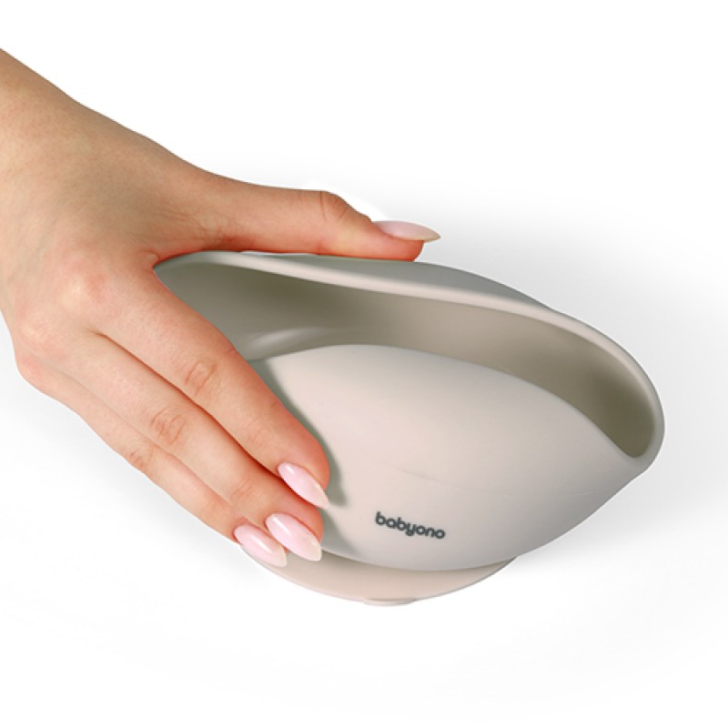 BabyOno: Μπολ σιλικόνης με βεντούζα-Μπεζ