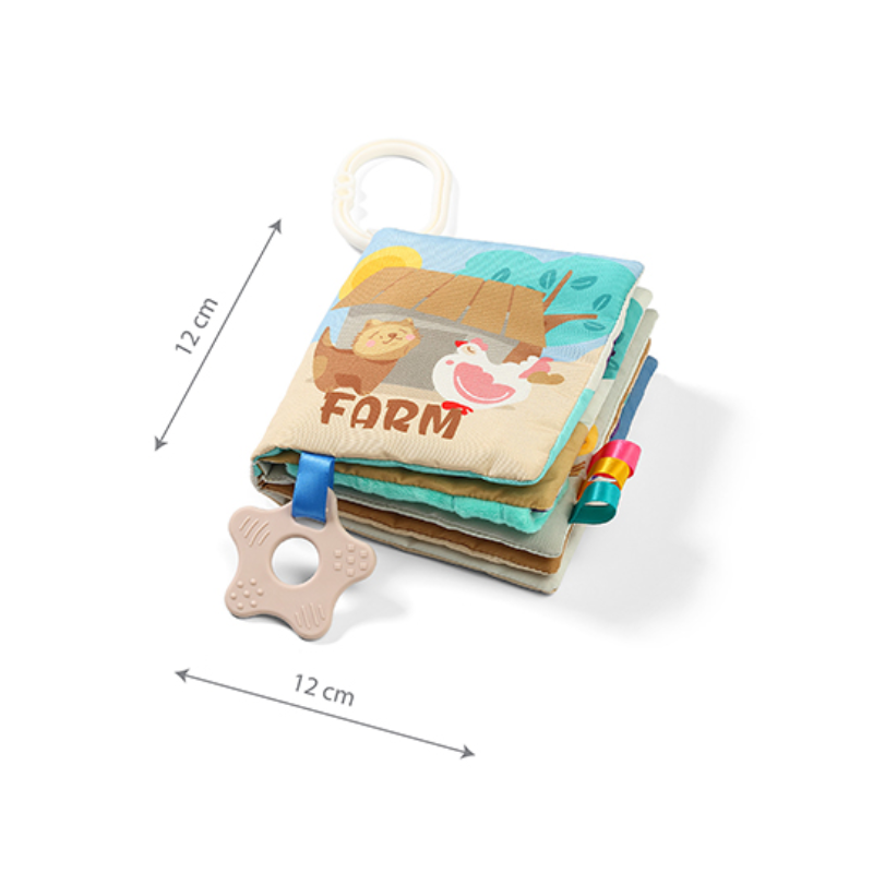 BabyOno: Κρεμαστό πάνινο βιβλίο με στοιχεία ανακάλυψης- Farm first book