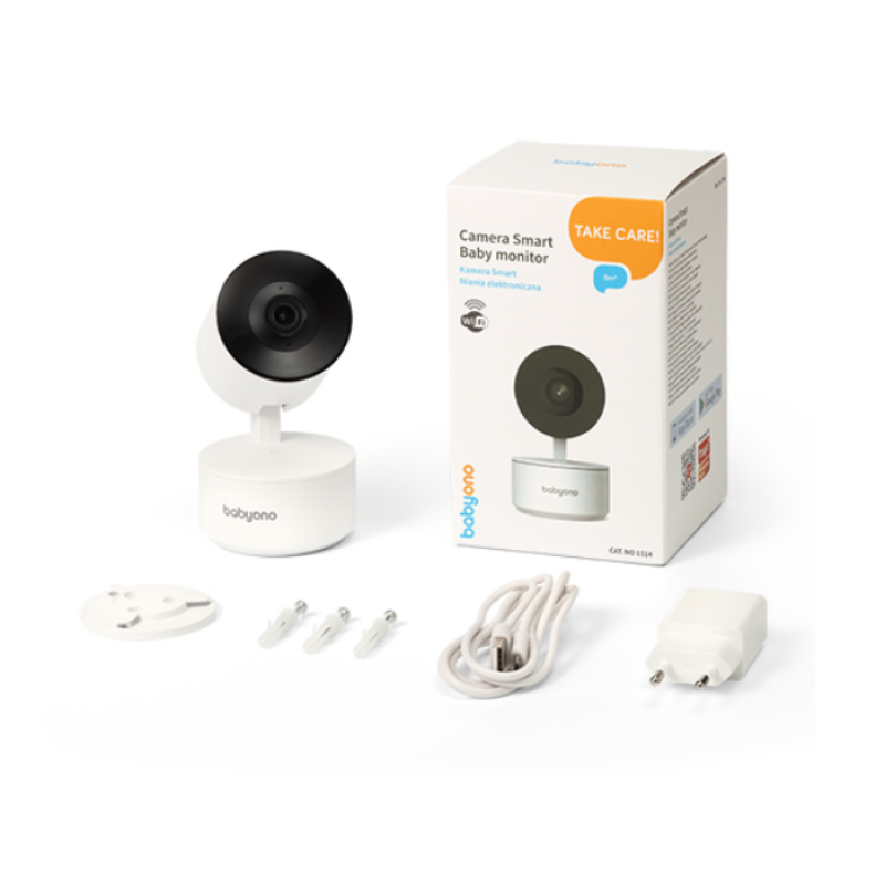 BabyOno: Περιστρεφόμενη κάμερα/ Baby monitor με ενδοεπικοινωνία- Full HD ανάλυση- Νυχτερινή λήψη & καταγραφή