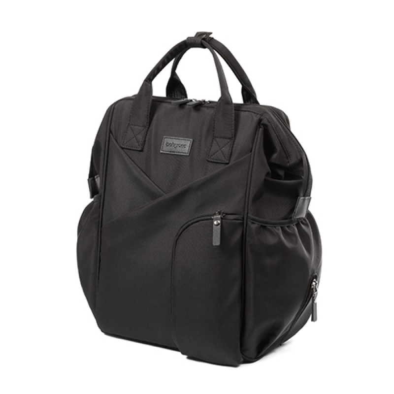 BabyOno: Μοντέρνα τσάντα αλλαξιέρα πλάτης - Μαύρη (Διαθέτει ματ αλλαγής πάνας)