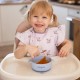 BabyOno: Μπολ σιλικόνης με λαβές, καπάκι & βάση με βεντούζα - Μπλε