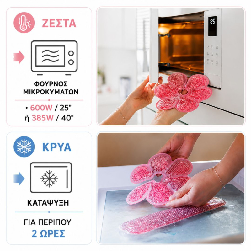 BabyOno: Επαναχρησιμοποιούμενα Επιθέματα Στήθους με Gel - Ζεστά & Κρύα