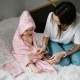 BabyOno: Γάντι πλυσίματος για το μπάνιο του μωρού από μπαμπού- Ροζ 12x22 cm