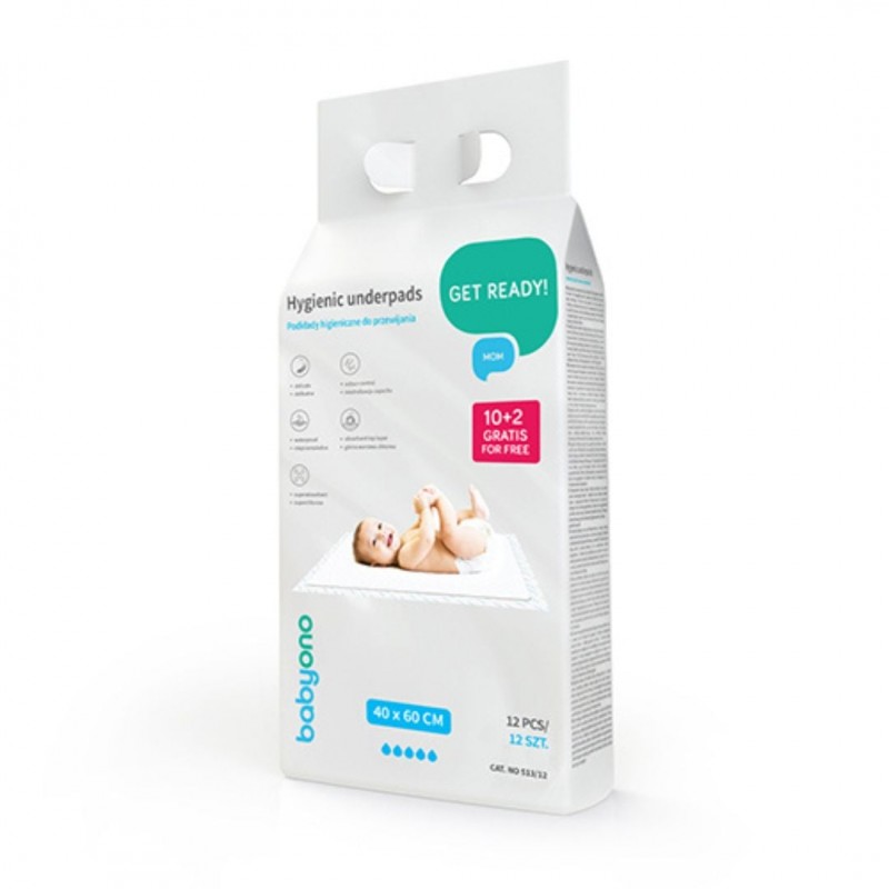 BabyOno: Πολυχρηστικό σελτεδάκι μιας χρήσης 40x60 εκ - 10 τμχ + 2 δώρο