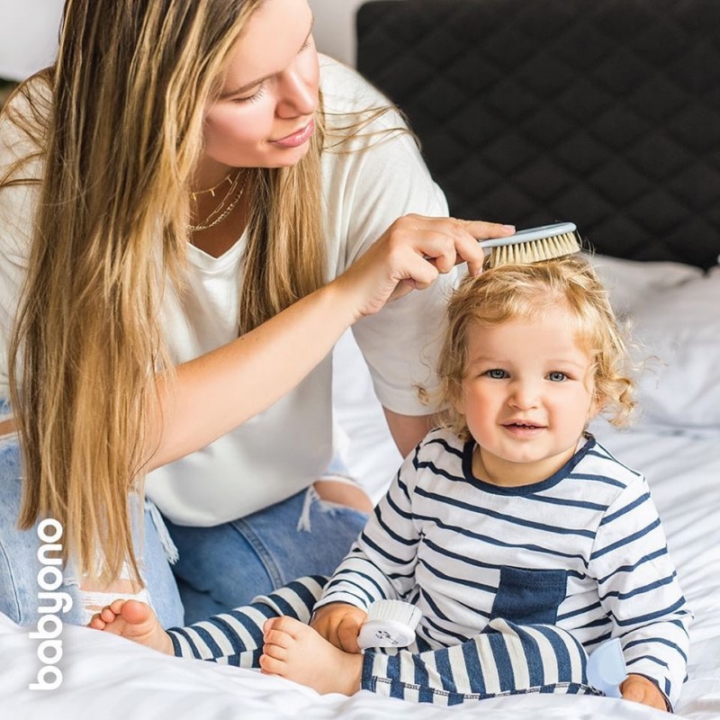 BabyOno Υπερμαλακή Βούρτσα Και Χτένα Γκρι