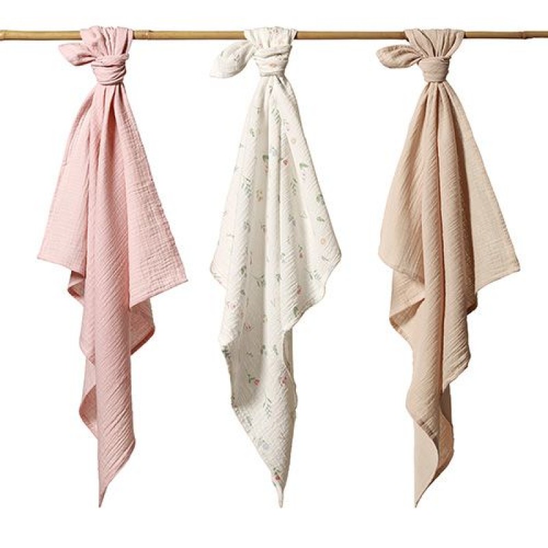 BabyOno: Βαμβακερές πάνες αγκαλιάς - μουσελίνες 70x70 cm (Σετ 3 τμχ)