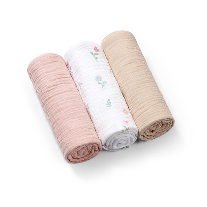 BabyOno: Βαμβακερές πάνες αγκαλιάς - μουσελίνες 70x70 cm (Σετ 3 τμχ)