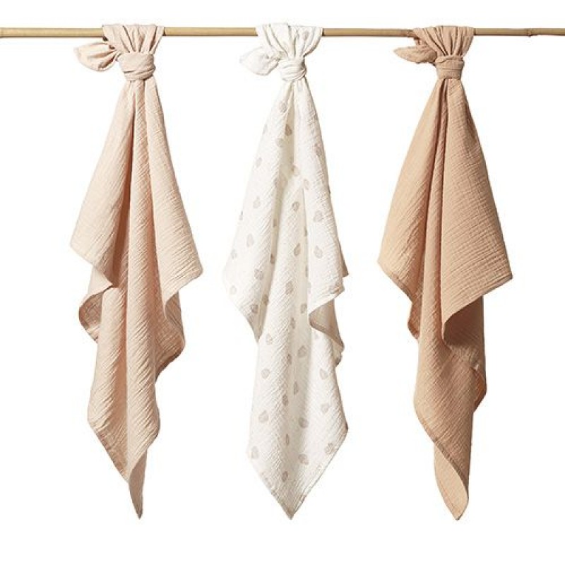 BabyOno: Βαμβακερές πάνες αγκαλιάς - μουσελίνες 70x70 cm (Σετ 3 τμχ)