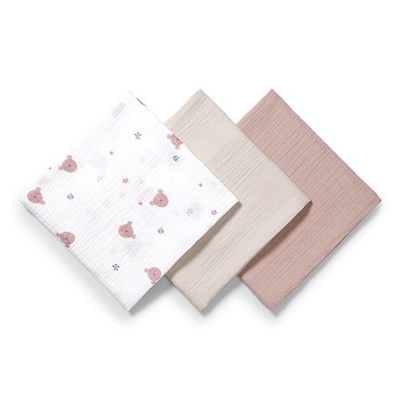 BabyOno: Βαμβακερές πάνες αγκαλιάς - μουσελίνες 70x70 cm (Σετ 3 τμχ)