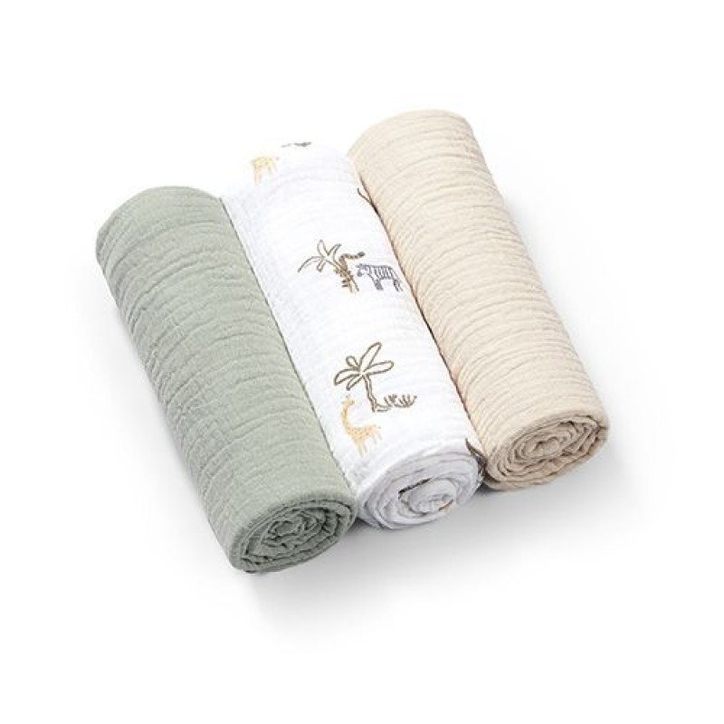 BabyOno: Βαμβακερές πάνες αγκαλιάς - μουσελίνες 70x70 cm (Σετ 3 τμχ)