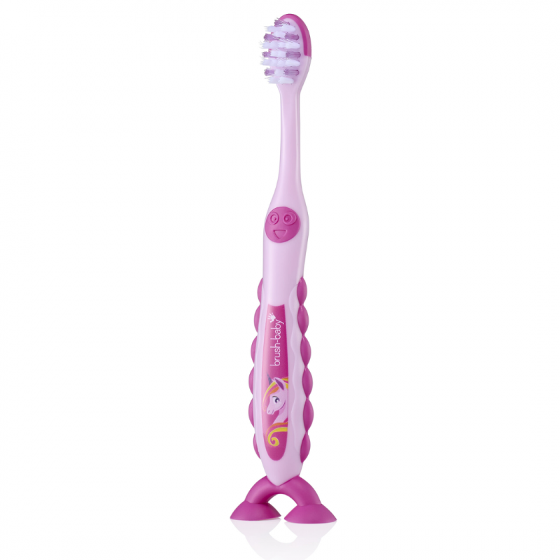 Brush-Baby:  FlossBrush-Η Ιδανική Οδοντόβουρτσα για Παιδιά 3-6 Ετών -Unicorn