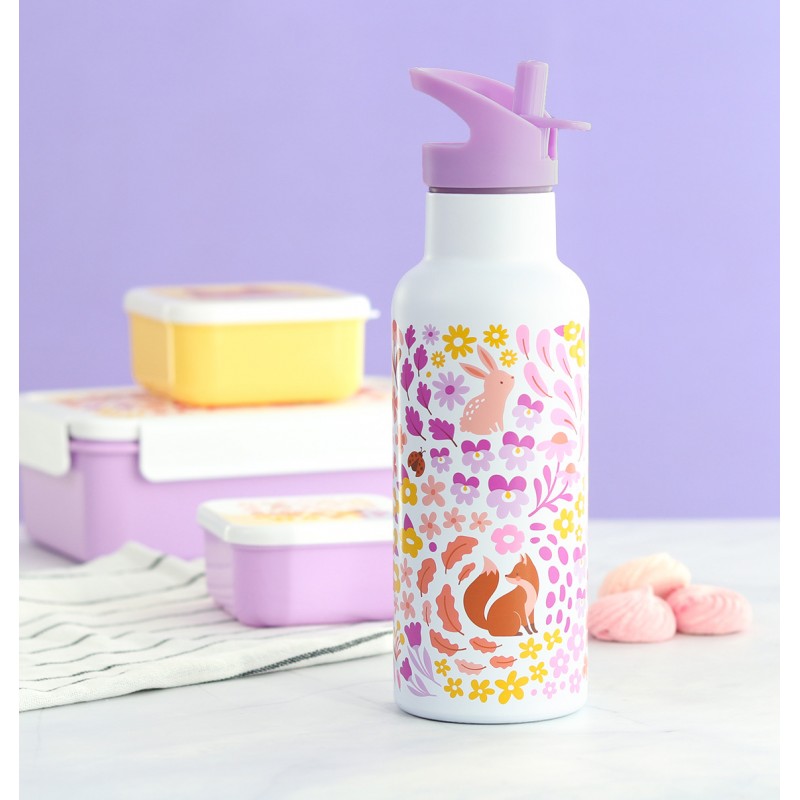 A Little Lovely Company: XL Μπουκάλι με διπλό τοίχωμα από ανοξείδωτο ατσάλι 500ml - Flower garden